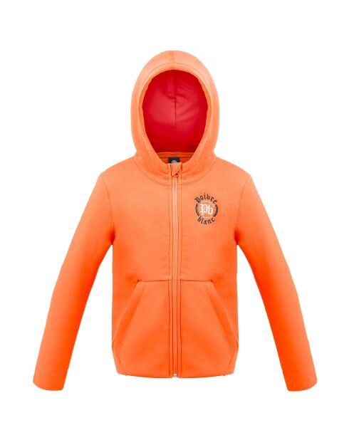 Sweat zippé en molleton orange