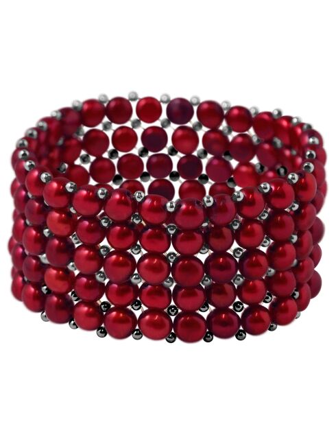 Bracelet Perles d'Eau Douce rouge foncé