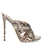 Mules en Cuir python - Talon 11.5 cm