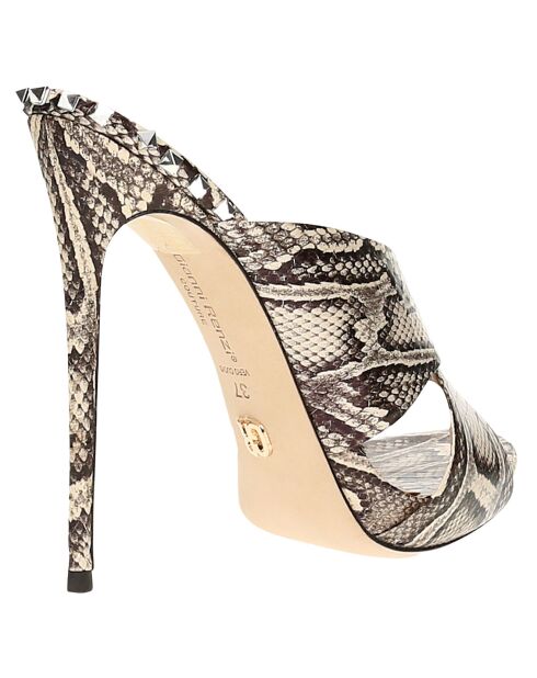 Mules en Cuir python - Talon 11.5 cm