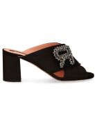 Mules en Satin noires - Talon 7 cm