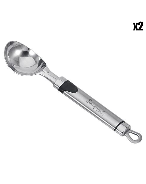 2 Cuillères à glace Bergner Gizmo acier - L.20 cm