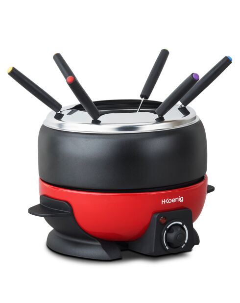ALP1800 Elektrofondue schwarz/rot - 6 Personen