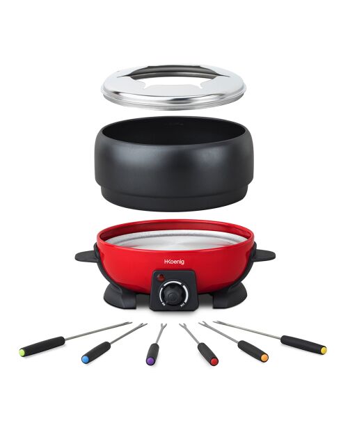 ALP1800 Elektrofondue schwarz/rot - 6 Personen