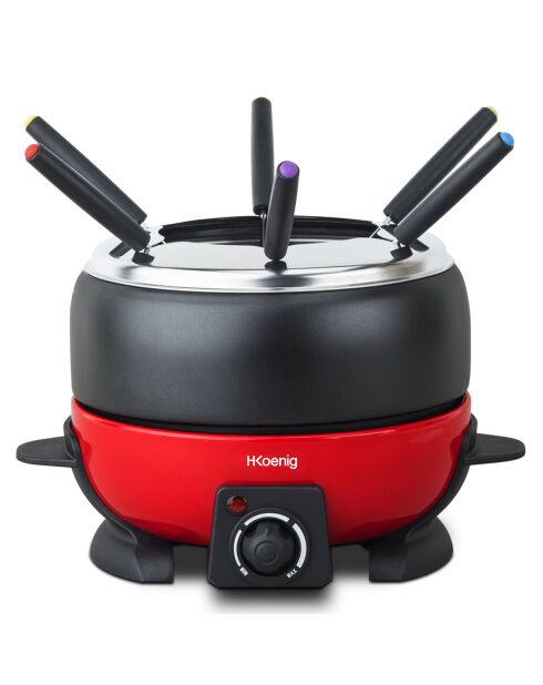 ALP1800 Elektrofondue schwarz/rot - 6 Personen