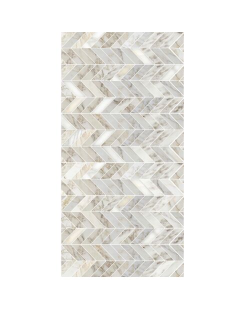 Tapis vinyle Macael gris/blanc - 66x250 cm