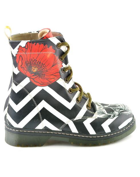 Boots Amelia noir/blanc
