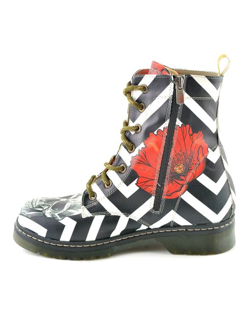 Boots Amelia noir/blanc