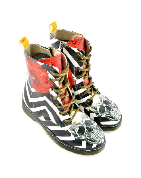 Boots Amelia noir/blanc