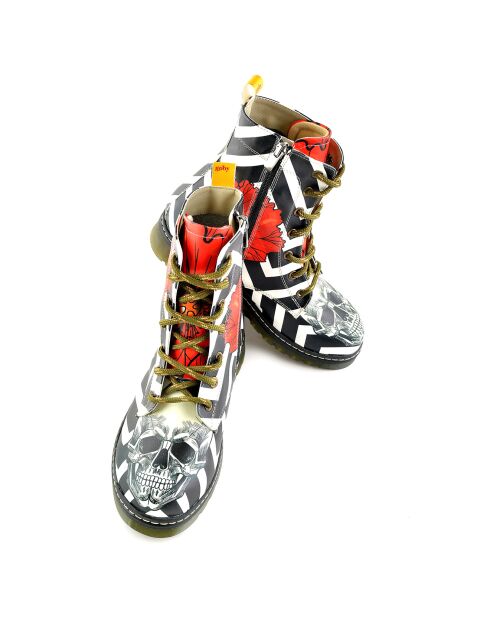 Boots Amelia noir/blanc