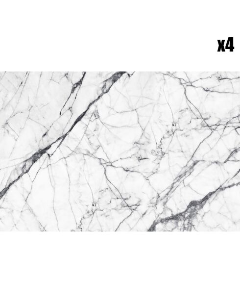 4 tovagliette Claudius grigio/bianco - 30x45 cm