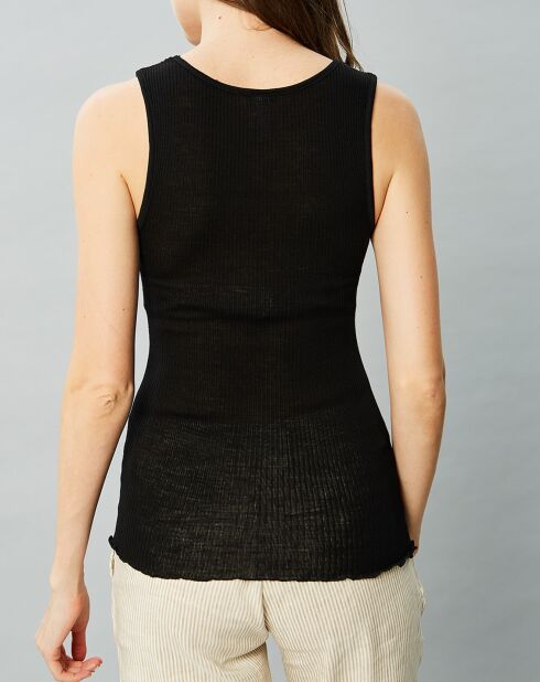 Débardeur Rosalie en Laine & Soie noir