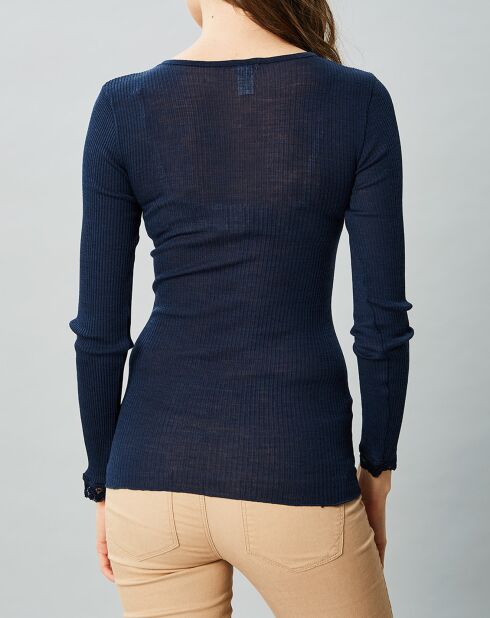 Top Fiona en Laine & Soie marine