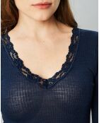 Top Fiona en Laine & Soie marine