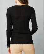 Top negro de lana y seda Fiona