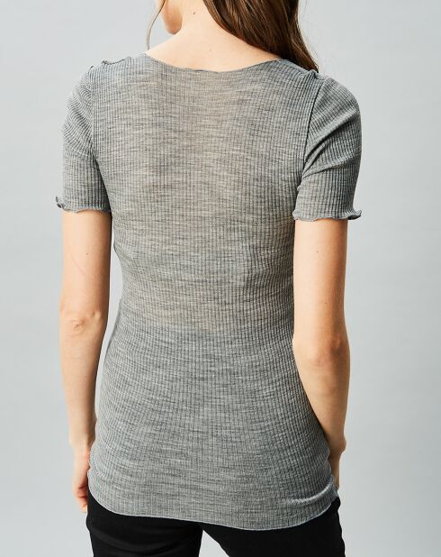 Top Melinda en Laine & Soie gris