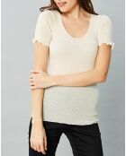 Top Melinda en Laine & Soie ivoire