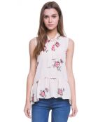 Top fleuri rose/nude