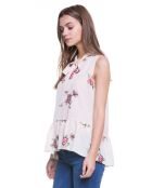 Top fleuri rose/nude