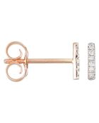 Boucles d'oreilles Precious barrette Diamants 0.03 ct or rose