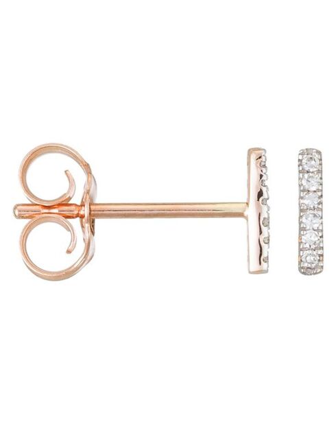 Boucles d'oreilles Precious barrette Diamants 0.03 ct or rose