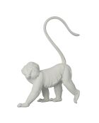 Statuette singe en resine Mico blanc mat - 37x21x45 cm