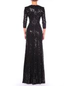 Robe longue en sequins noire