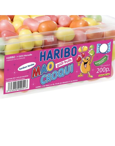 Boite de bonbons Mao Croqui fruits 220 pièces