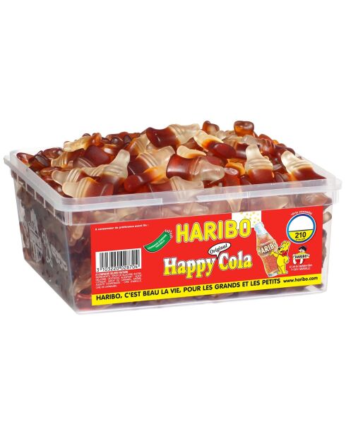 Caja de caramelos lisa Happy Cola de 210 piezas