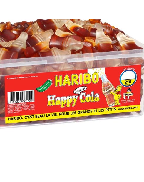 Caja de caramelos lisa Happy Cola de 210 piezas