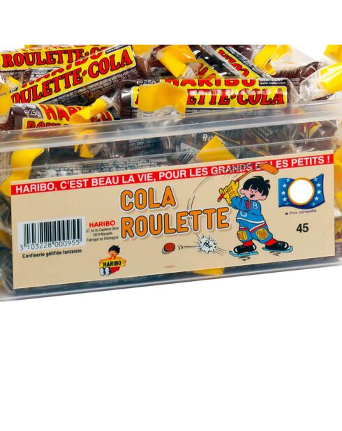 Caja de caramelos Cola Roulette de 45 piezas