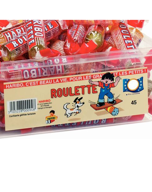 Caja de caramelos de ruleta de 45 piezas