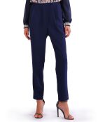 Pantalon droit plissé bleu