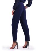 Pantalon droit plissé bleu