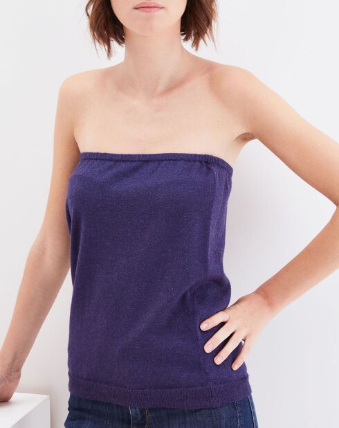 Bustier en Cachemire & Lurex myrtille