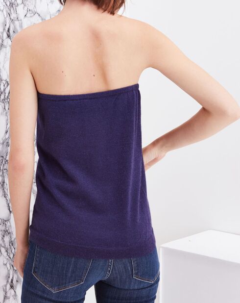 Bustier en Cachemire & Lurex myrtille