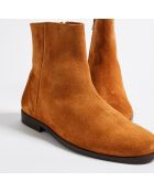 Bottines Gaspard en Velours de Cuir noisettes