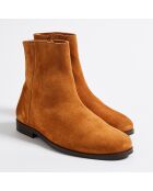 Bottines Gaspard en Velours de Cuir noisettes