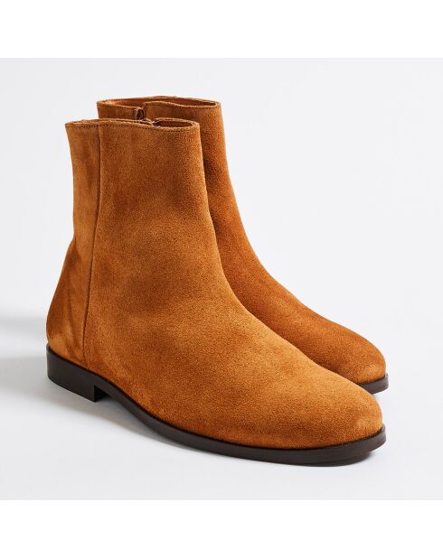 Bottines Gaspard en Velours de Cuir noisettes