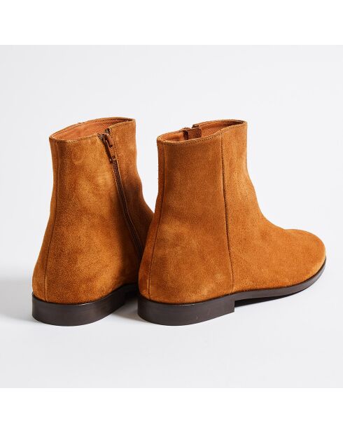 Bottines Gaspard en Velours de Cuir noisettes