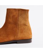 Bottines Gaspard en Velours de Cuir noisettes