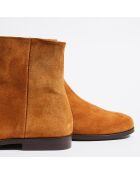 Bottines Gaspard en Velours de Cuir noisettes