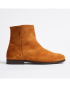 Bottines Gaspard en Velours de Cuir noisettes