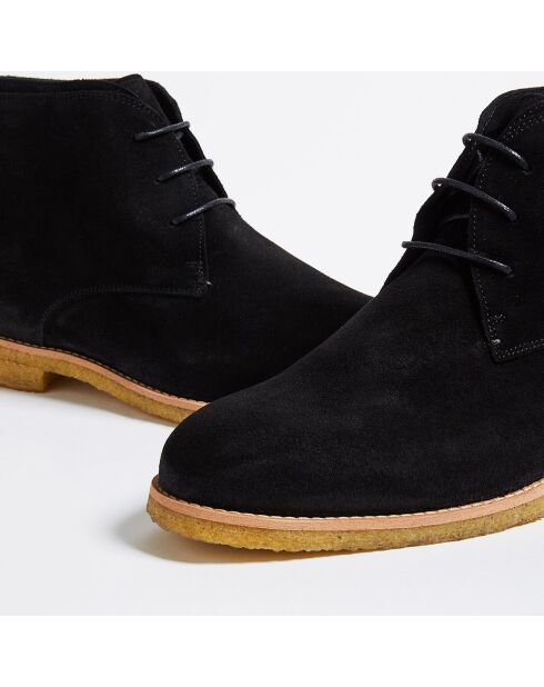 Desert Boots Quentin en Velours de Cuir noires