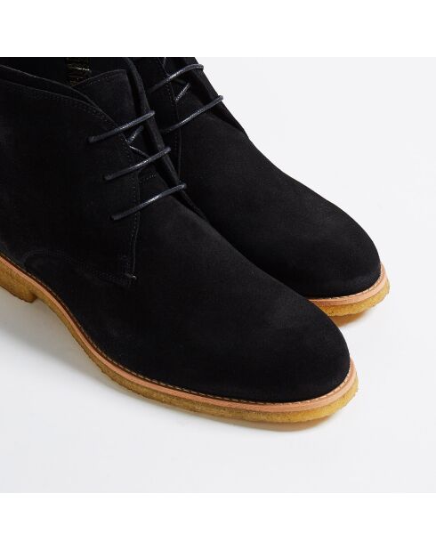 Desert Boots Quentin en Velours de Cuir noires