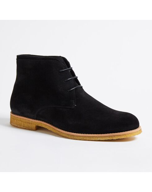 Desert Boots Quentin en Velours de Cuir noires