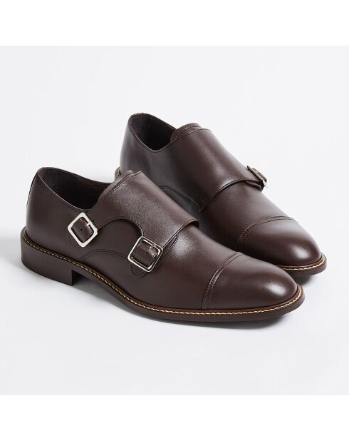 Monks Guillaume  en Cuir lisse marron foncé