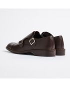 Monks Guillaume  en Cuir lisse marron foncé