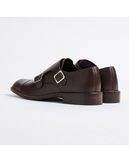 Monks Guillaume  en Cuir lisse marron foncé