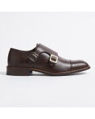 Monks Guillaume  en Cuir lisse marron foncé